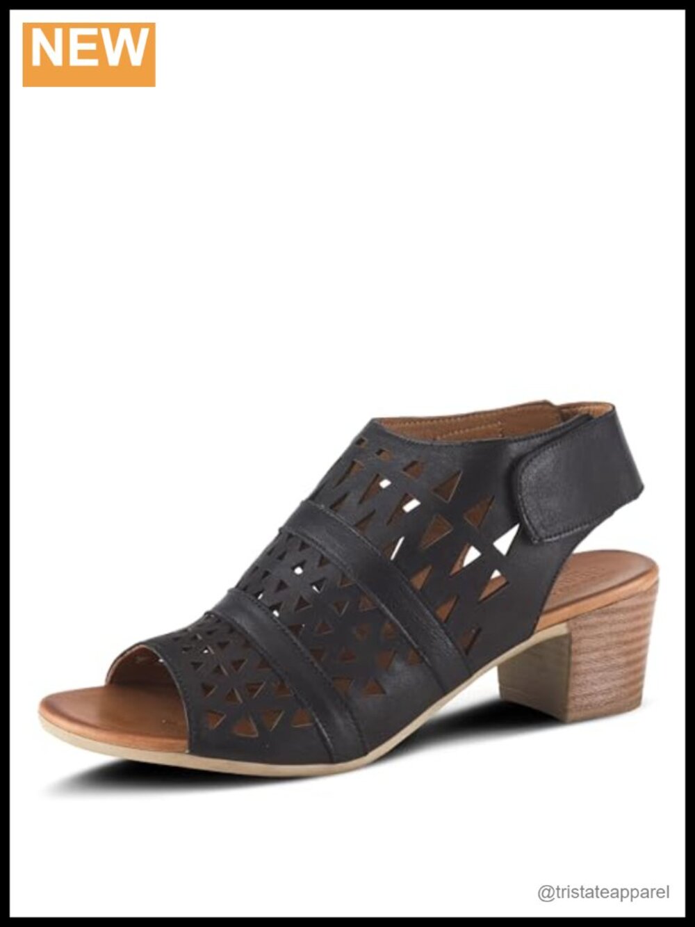 Spring Step Dorotha Leather Platform Wedge Sandals Hook-and-Loop Ankle Strap